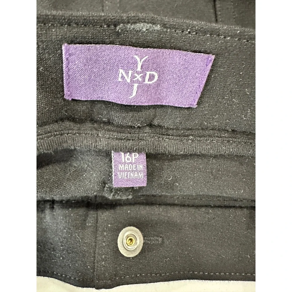 NYDJ Women's‎ Black Trouser Pants Stretch Knit Size 16P